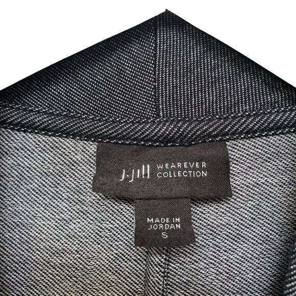 J.JILL Wearever Jacket Small Gray Stretch Denim Look Ponte Blazer Modern - Picture 7 of 10